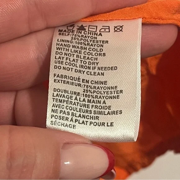 #109 FASHION NOVA ORANGE RUFFLE HI-LOW DRESS 1X - Picture 6 of 6